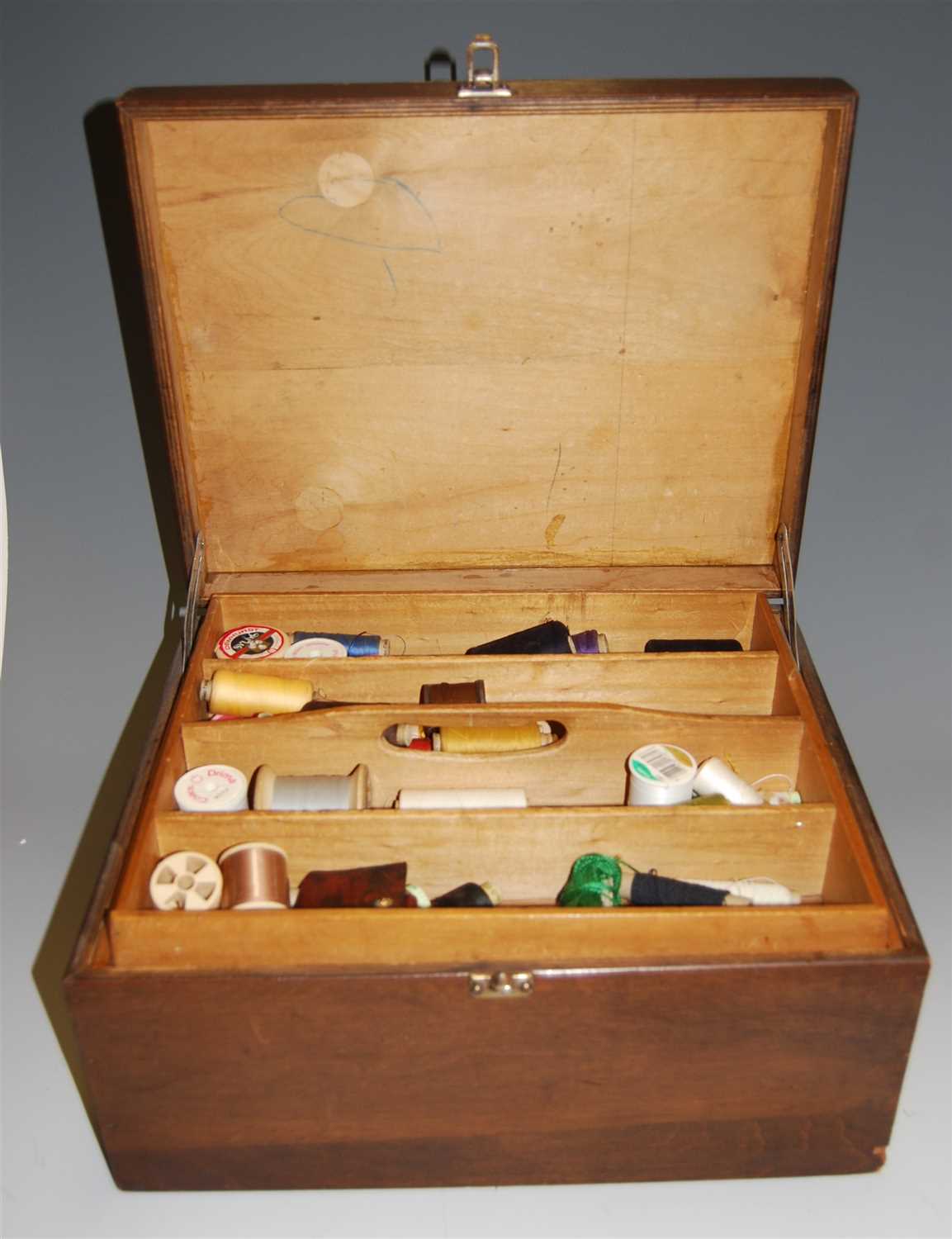 Lot 129 - An Art Deco haberdashery box contents to...