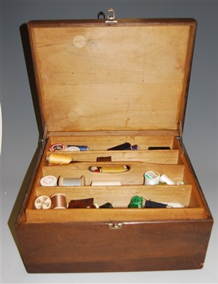 Lot 129 - An Art Deco haberdashery box contents to...