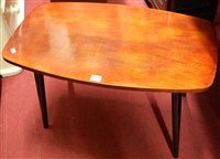 Lot 1264 - A teak small low occasional table, on turned...