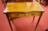 Lot 1267 - A reproduction yew wood fold-over baize lined...