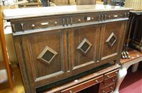 Lot 1280 - An 18th century geometric moulded oak three...