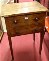 Lot 1285 - A 19th century mahogany hinged top work table,...