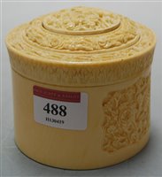 Lot 488 - A circa 1900 Chinese Canton carved ivory pot...