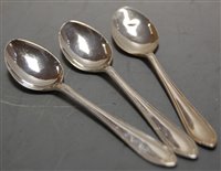 Lot 490 - A set of three silver coffee spoons