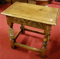 Lot 1307 - A 17th century style joined oak and line...