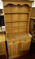 Lot 1311 - A modern pine round cornered narrow kitchen...