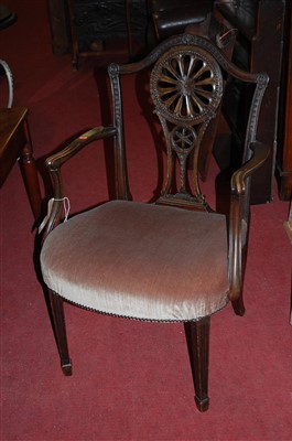 Lot 1343 - A Regency style mahogany single elbow chair,...