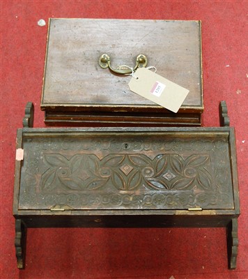 Lot 1226 - A 19th century stained pine hinge-top lockable...