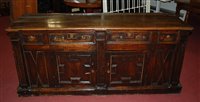 Lot 1350 - An 18th century provincial joined oak dresser...