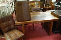 Lot 1353 - A contemporary teak rectangular dining table,...