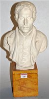 Lot 146 - A plaster head and shoulders portrait bust of...