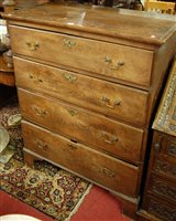 Lot 1392 - An 18th century provincial oak and elm chest...