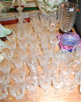 Lot 160 - A collection of assorted cut glass ware to...