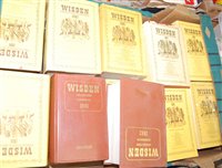 Lot 627 - A box of assorted Wisden annuals, 1980s...