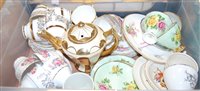 Lot 630 - A box of various tea china, to include...