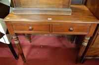 Lot 1444 - A Victorian mahogany two drawer side table...