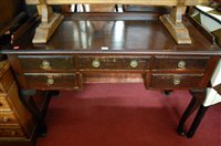 Lot 1450 - An Edwardian walnut three-quarter gallery back...