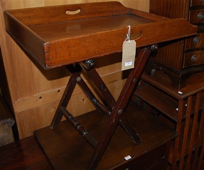 Lot 1252 - A 19th century mahogany tray top butler's...