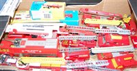 Lot 651 - A single box of boxed and loose diecast fire...