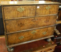 Lot 1452 - A WIlliam & Mary style figured walnut low...