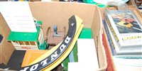 Lot 654 - Three boxes of Scalextric accessories, to...