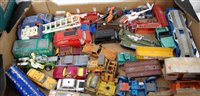 Lot 688 - A box of loose playworn diecast vehicles, to...