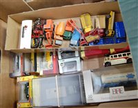 Lot 702 - A box of cased and loose diecast vehicles, to...