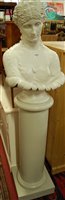 Lot 1459 - A white composite pedestal bust of a classical...