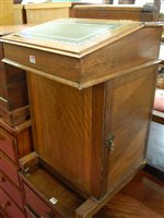 Lot 1466 - A late 19th century oak and satinwood...