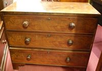 Lot 1467 - An early Victorian flame mahogany low chest of...