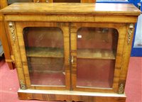 Lot 1473 - A Victorian figured walnut satinwood inlaid...