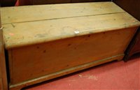 Lot 1474 - A 19th century pine long hinged top tool chest,...