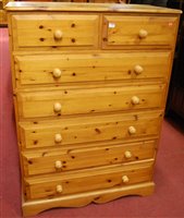 Lot 1490 - A large modern pine round cornered chest of...