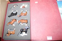 Lot 715 - A cased set of painted lead horses and figures