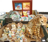 Lot 722 - Two boxes of Disney and other mixed ceramics,...