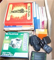 Lot 746 - A box of camera related equipment, and a...