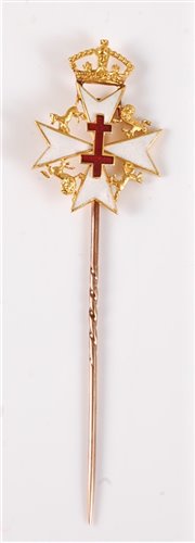 Lot 2547 - An 18ct stick pin for the Order of St John of...