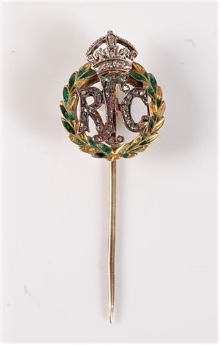 Lot 2548 - A Royal Flying Corps diamond stick pin: the...