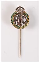 Lot 2548 - A Royal Flying Corps diamond stick pin: the...