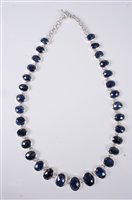 Lot 1264 - A contemporary sapphire necklace, the...