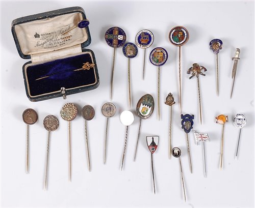 Lot 2562 - A group of assorted stick pins: to include two...