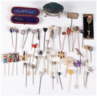 Lot 2564 - A group of assorted stick pins: to include...