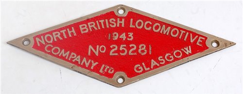 Lot 75 - An original brass diamond Locomotive Works...