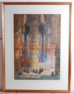 Lot 1453 - George Cattermole (1800-1868) - Cathedral...