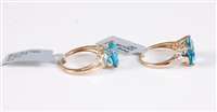 Lot 2665 - Two 9ct 'Swiss blue' topaz and diamond rings,...