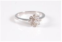 Lot 2732 - An 18ct white gold and diamond suite,...