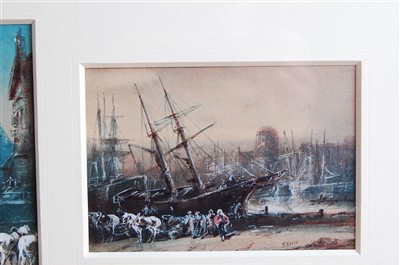 Lot 1495 - Frank Norie - A group of five maritime studies,...