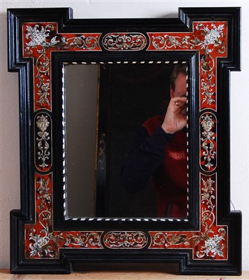 Lot 1616 - An 18th century Flemish ebony wall mirror, the...