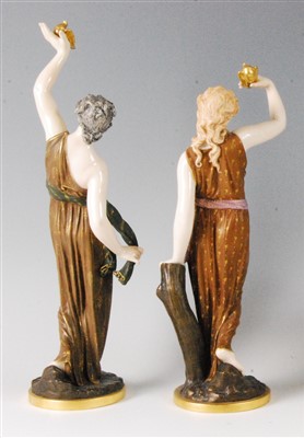 Lot 1091 - A pair of Royal Worcester porcelain figurines...