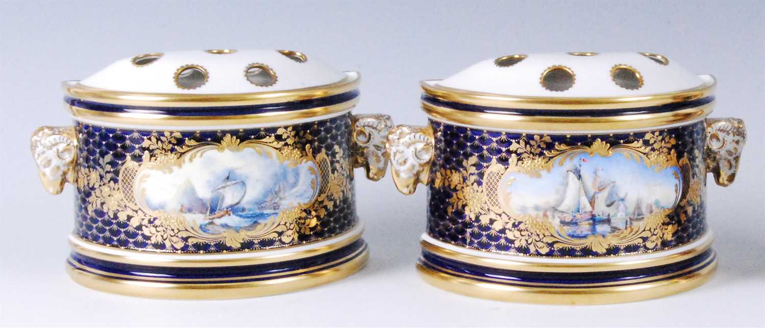 Lot 2047 - A pair of Lynton Porcelain Company bough pots...